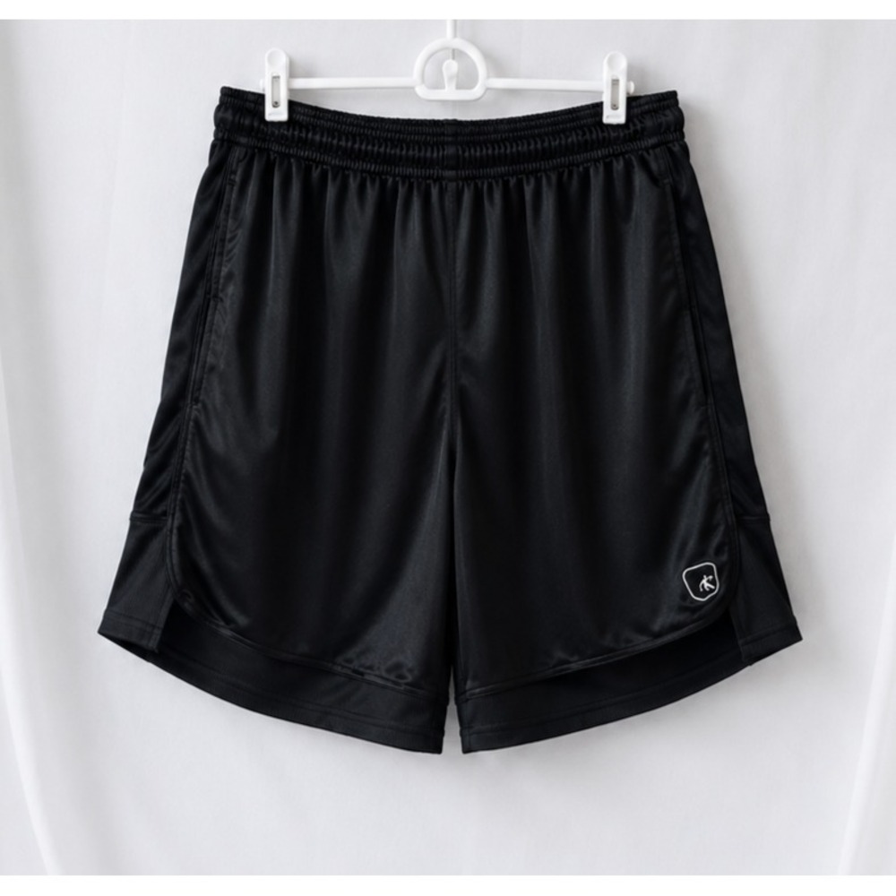 AND1 Basketball Shorts Large Black Shiny Performance Athletic Gym Sports Shorts
